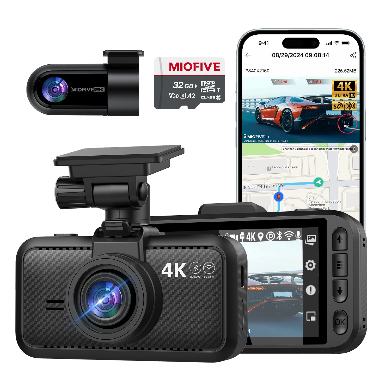 MIOFIVE Dashcam S1 Pro – 4K + 2K Dual Dashcam fürs Auto