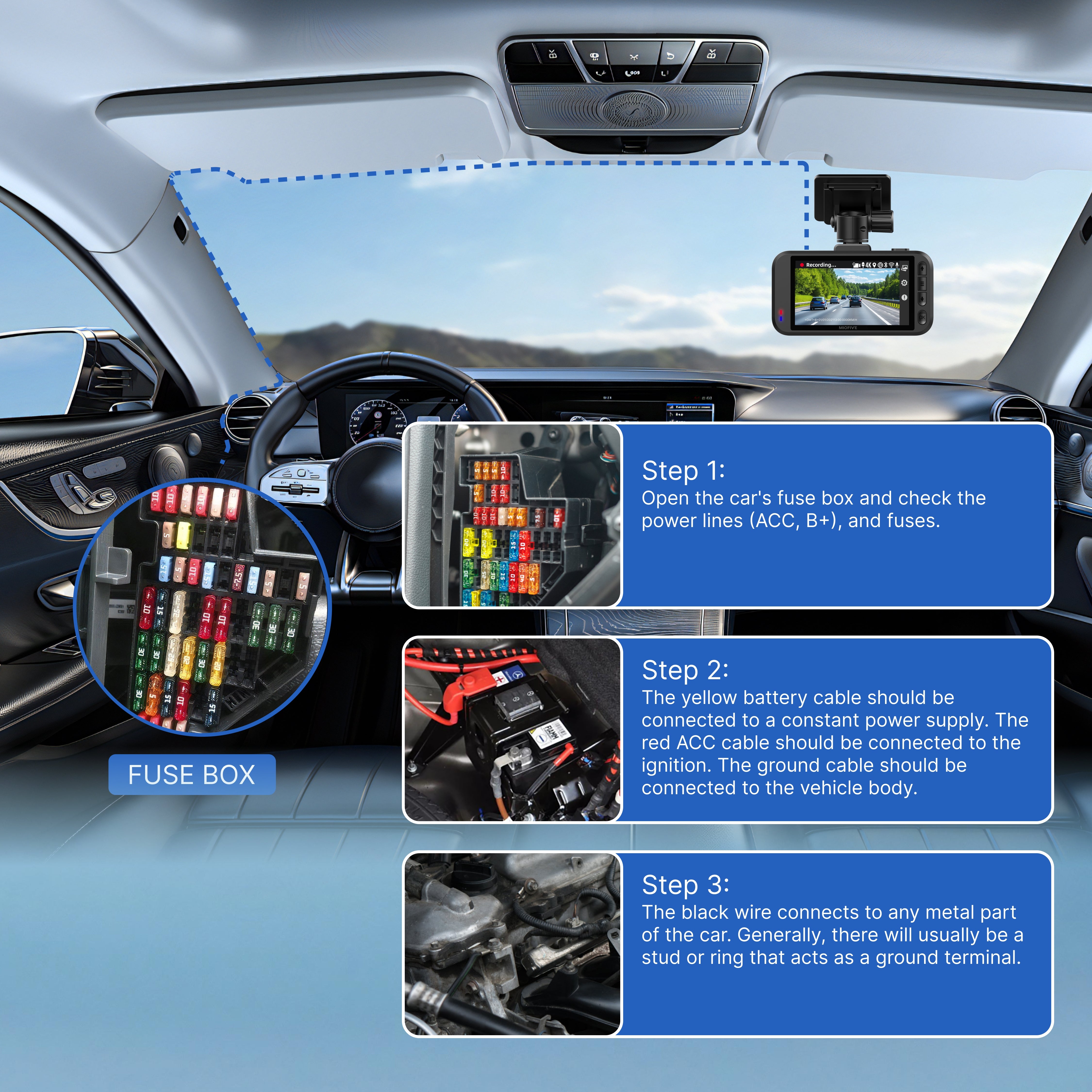 Miofive 11.5ft Type-C Hardwire Kit(HKW2)