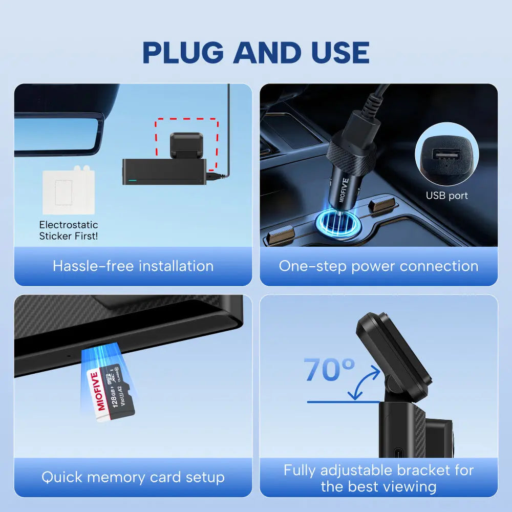 Miofive Mini S 4K Dash Cam, Speed Camera Alert(No SD Card)(UK) Miofive