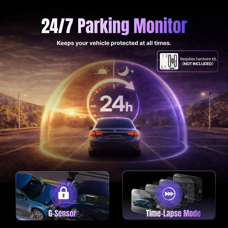 Miofive S1 Pro 4K+2K Dual Dash Cam, Supercapacitor Miofive