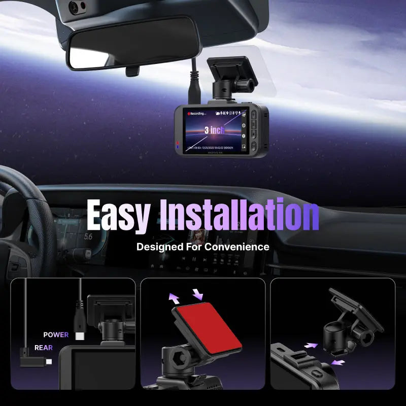 Miofive S1 Pro 4K+2K Dual Dash Cam, Supercapacitor Miofive