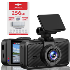 Miofive S1-4K Dash Cam, Built-in 5G WiFi GPS & Bluetooth Pairing Car Dashboard Camera Recorder + microSDXC Memory Card with USB 3.0 Type-C Card Reader（BUNDLE-S1+256GB）