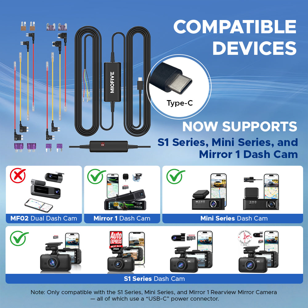Miofive 11.5ft Type-C Hardwire Kit(HKW2)