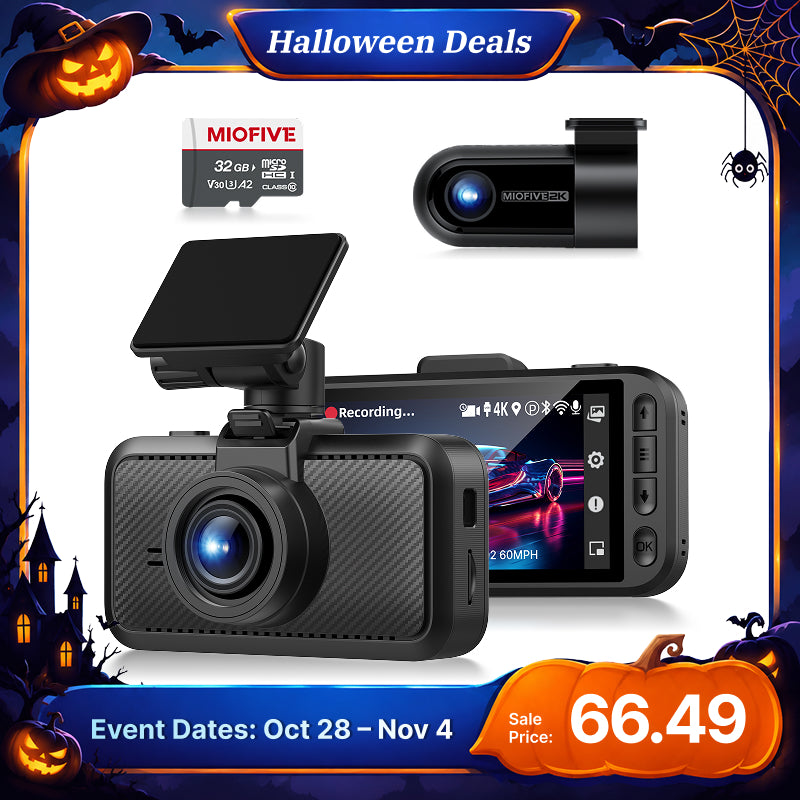 Miofive S1 Pro True 4K+2K Dash Cam with Speed Camera Alerts (32GB Card Included)
