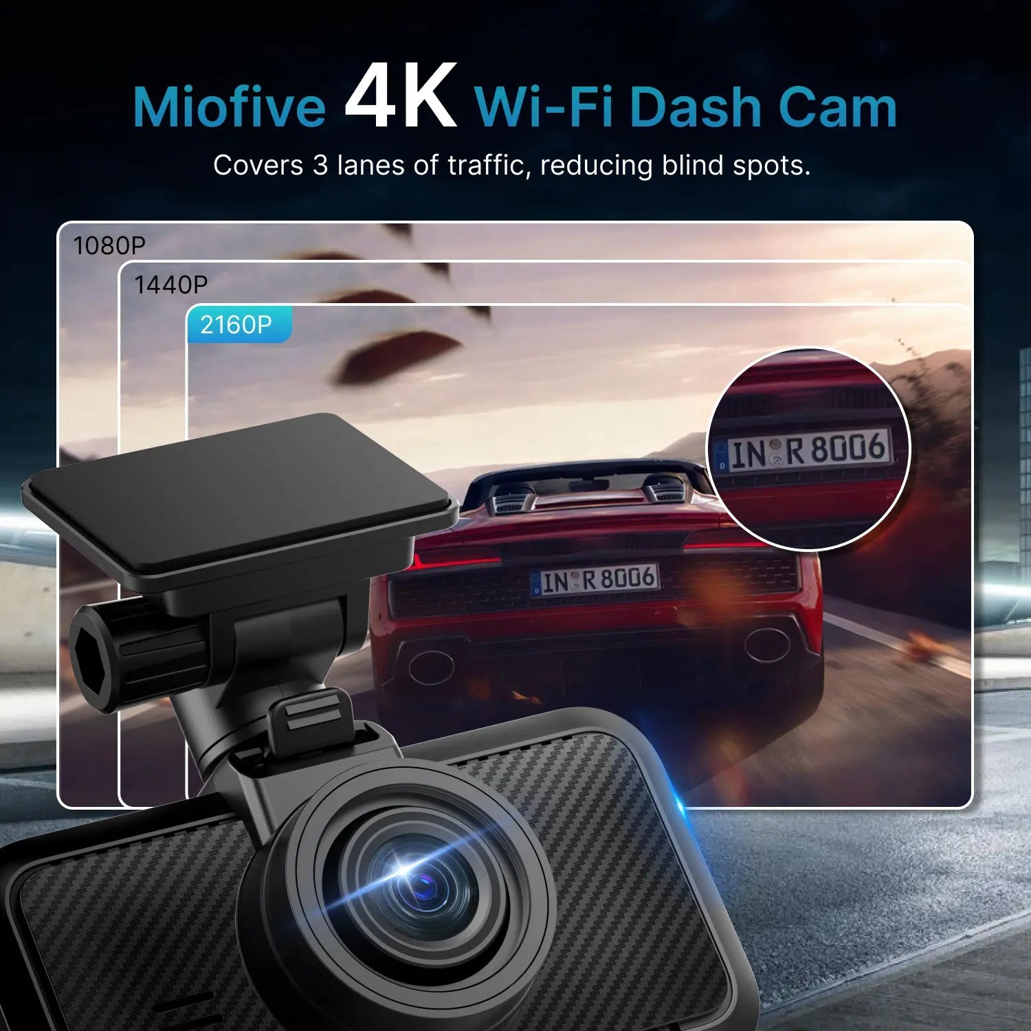 Miofive S1 E 4K Dash Cam, Supercapacitor GPS Miofive