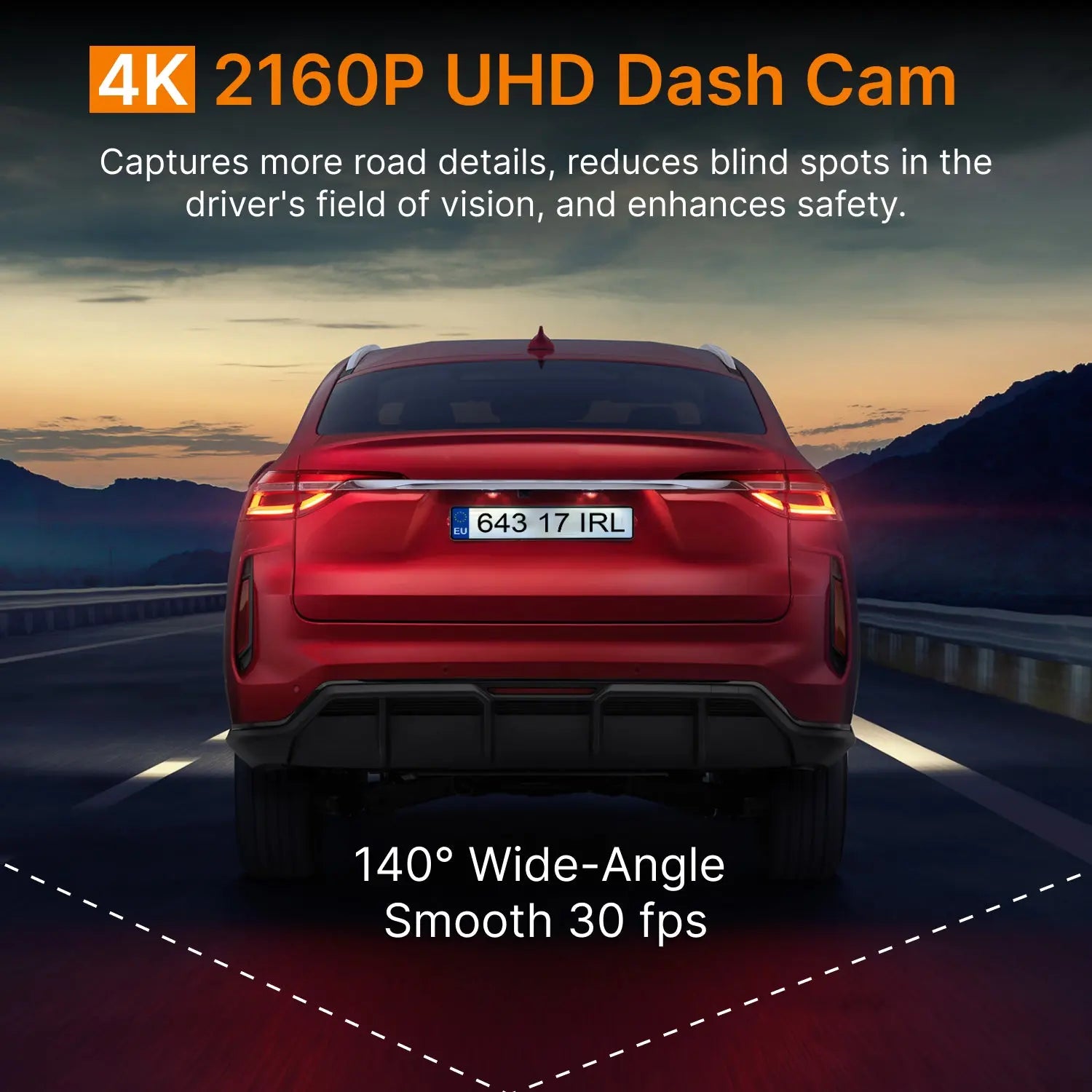 Miofive S1 4K Dash Cam, Supercapacitor Heat Resistant (32GB Card Included) Miofive