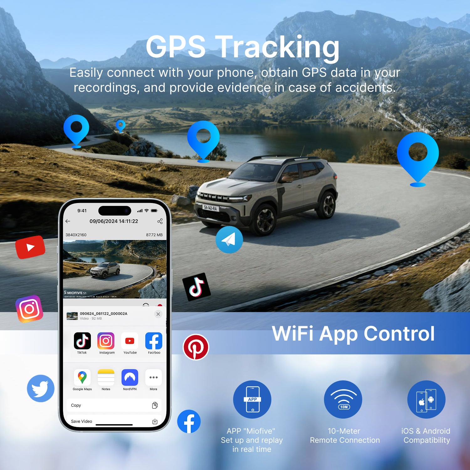 MIOFIVE Dashcam S1 Pro – 4K + 2K Dual Dashcam fürs Auto