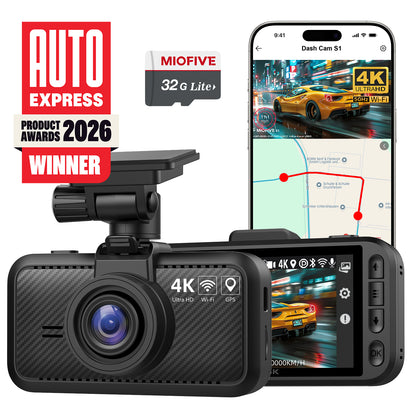 MIOFIVE Dash Cam S1 4K UHD Front Dash Camera With Free 32GB Card