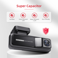 Miofive 2K+2K Dual Dash Camera for Cars, 64G eMMC Storage, Super Capacitor (M22)