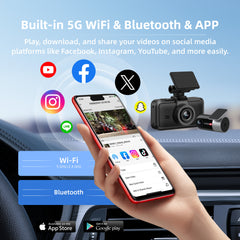 Miofive S1-Ultra Dash Cam Front Rear, 4K+4K Dual Dash Camera for Cars, with One Free 64GB microSD Card