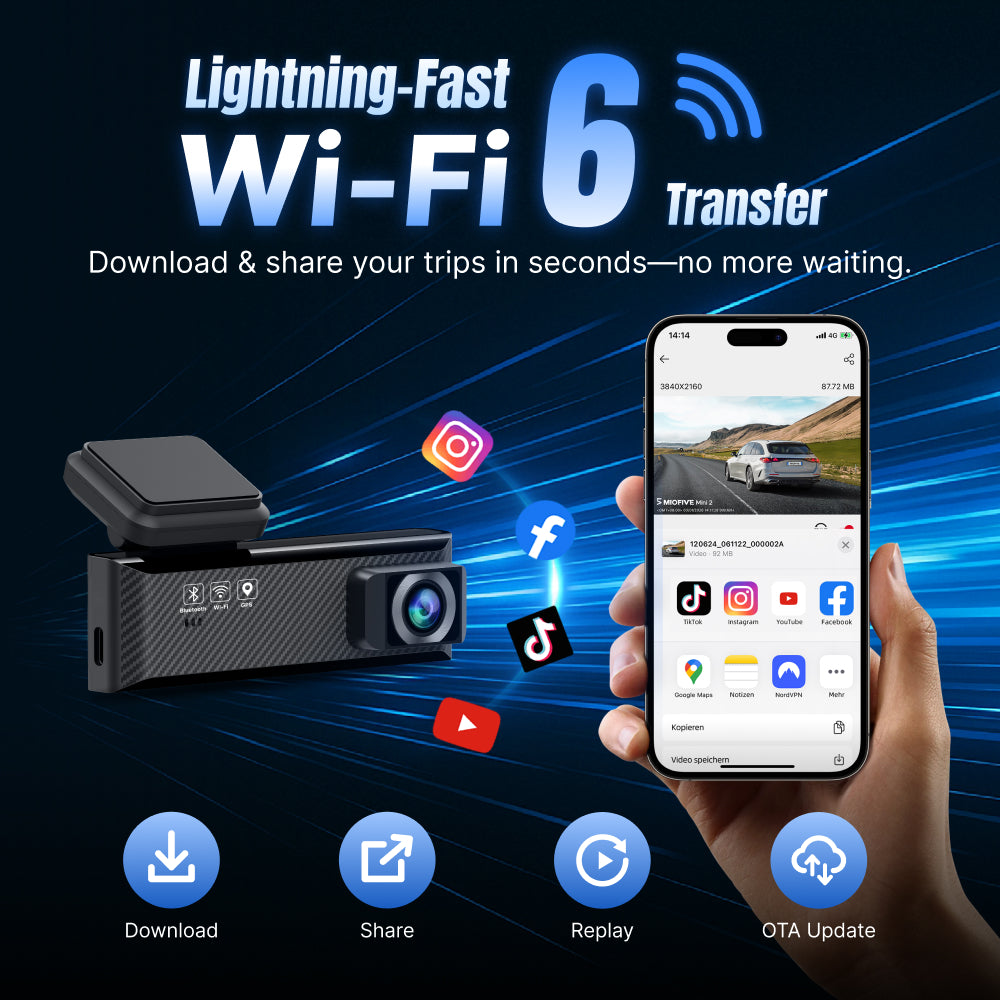 MIOFIVE Dash Cam Mini 2 2K+1080P FHD Dual  Dash Camera(SD Card Not Included)