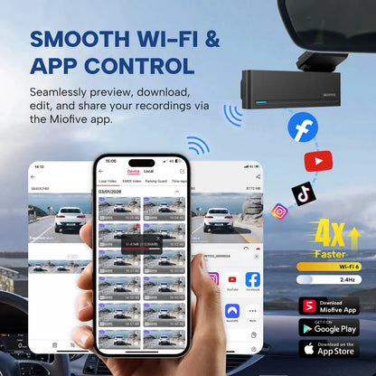 Miofive Mini S 4K Dash Cam, Speed Camera Alert(No SD Card)(UK) Miofive