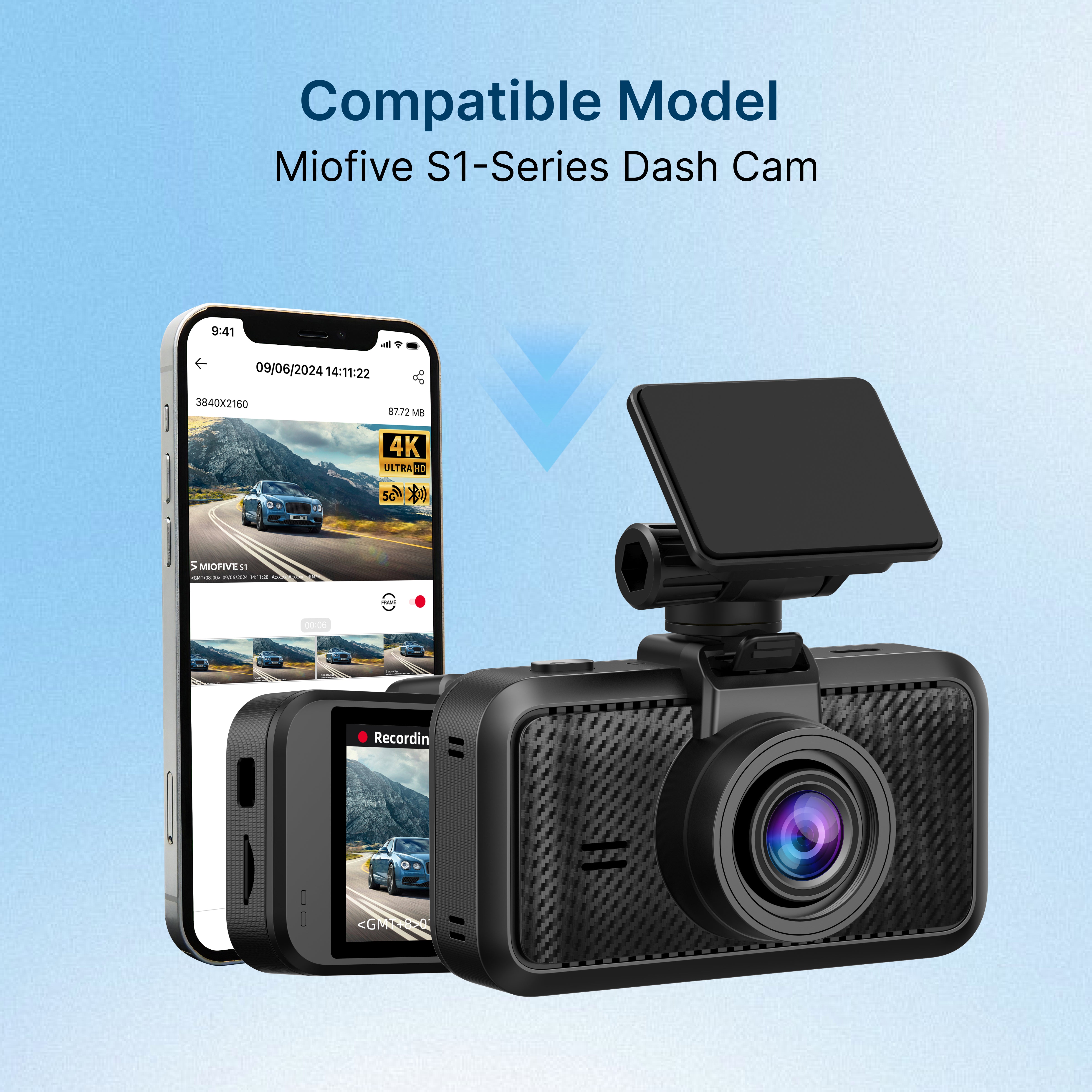 Miofive 4K Rear Camera for Miofive S1/S1 Pro/S1 Ultra Dash Cams