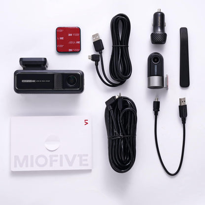 Miofive 4K+2K Dual Dash Cam with 5G WiFi, GPS, Built-in 128GB eMMC Storage