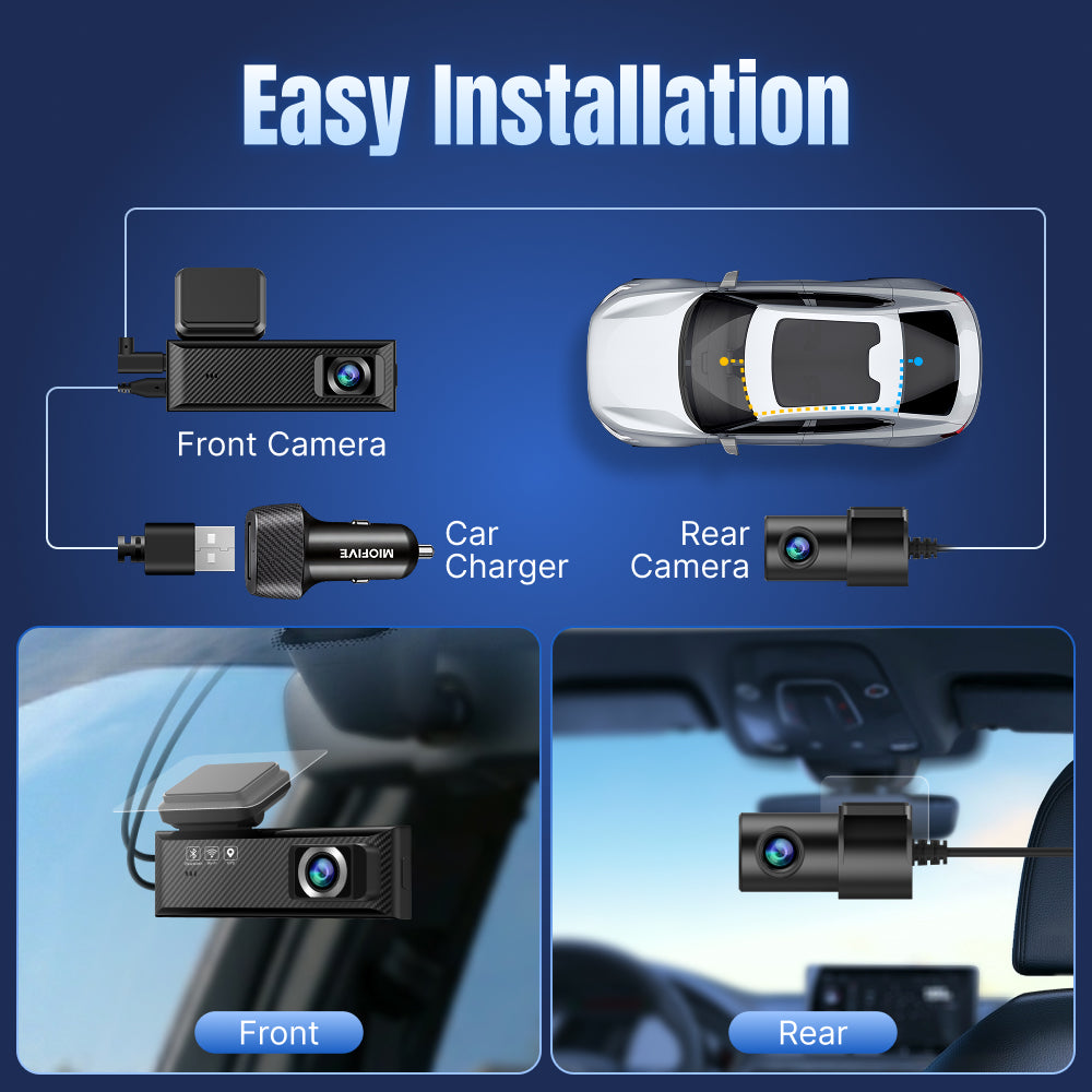 MIOFIVE Dash Cam Mini 2 2K+1080P FHD Dual  Dash Camera(SD Card Not Included)