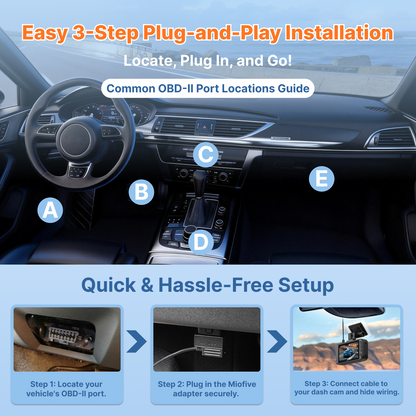 Miofive 3.5M OBD II Power Cable(11.5ft)