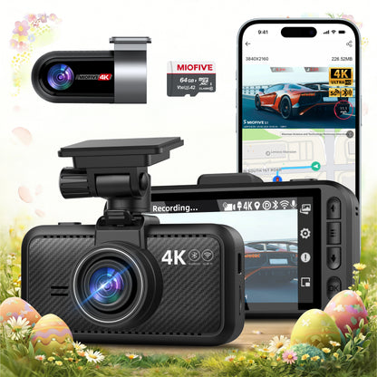 MIOFIVE Dash Cam S1 Ultra 4K+4K UHD Dual Dash Camera
