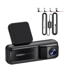 Miofive 4K Front Dash Camera, Built-in 64G eMMC Storage, Lithium Battery（BUNDLE-MF01+Hardwire Kit）