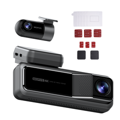 Miofive 4K+2K Dual Dash Cam, Built-in 128G eMMC Storage, Super Capacitor（BUNDLE-MF02+Dashcam Mount）