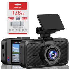 Miofive S1-4K Dash Cam, Built-in 5G WiFi GPS & Bluetooth Pairing Car Dashboard Camera Recorder + microSDXC Memory Card with USB 3.0 Type-C Card Reader（BUNDLE-S1+128GB）