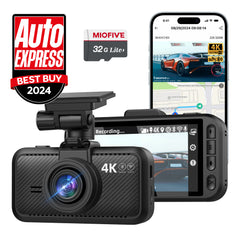 Miofive S1 Car Camera, 4K Resolution, with One Free 32GB Memory Card