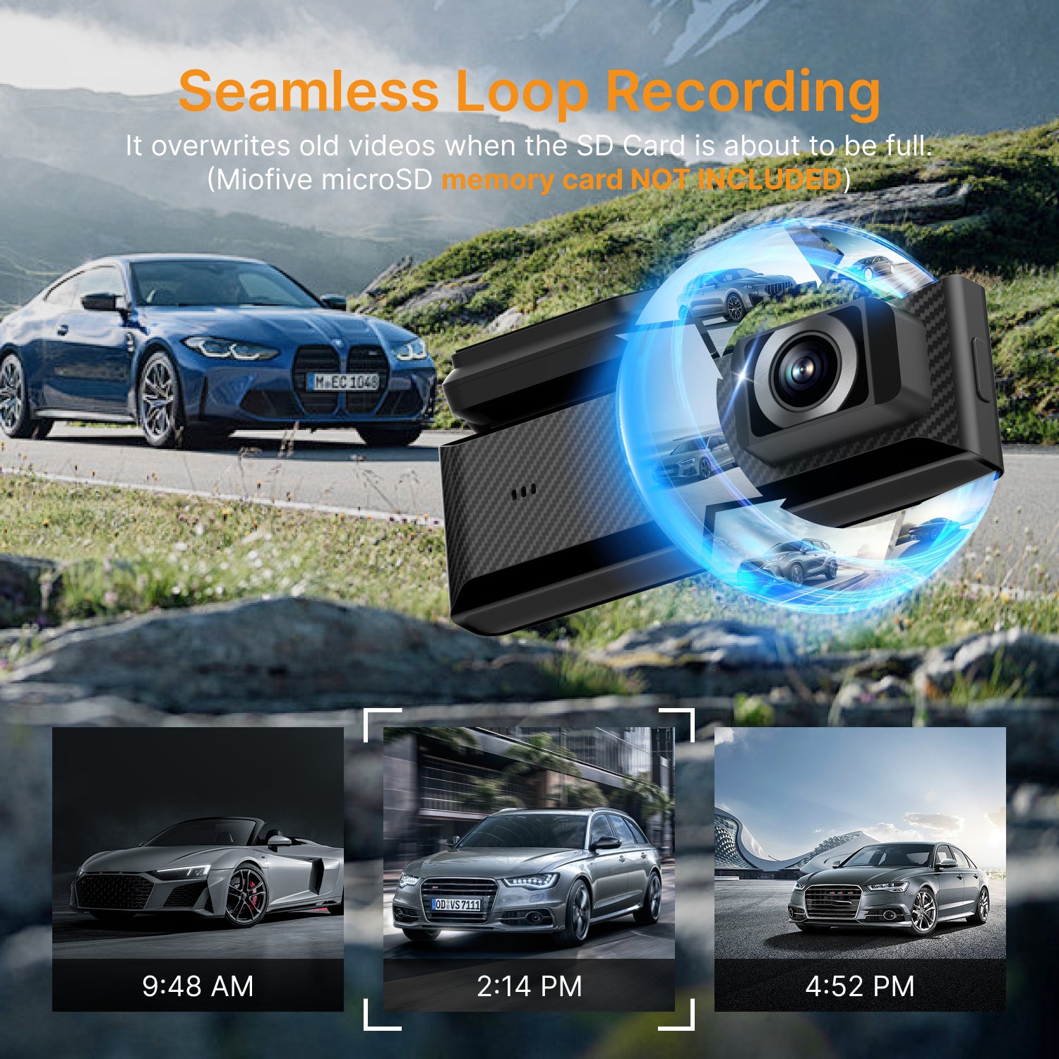 MIOFIVE Dashcam Mini 2 – 2K + 1080P FHD Dual Dashcam (ohne SD-Karte)