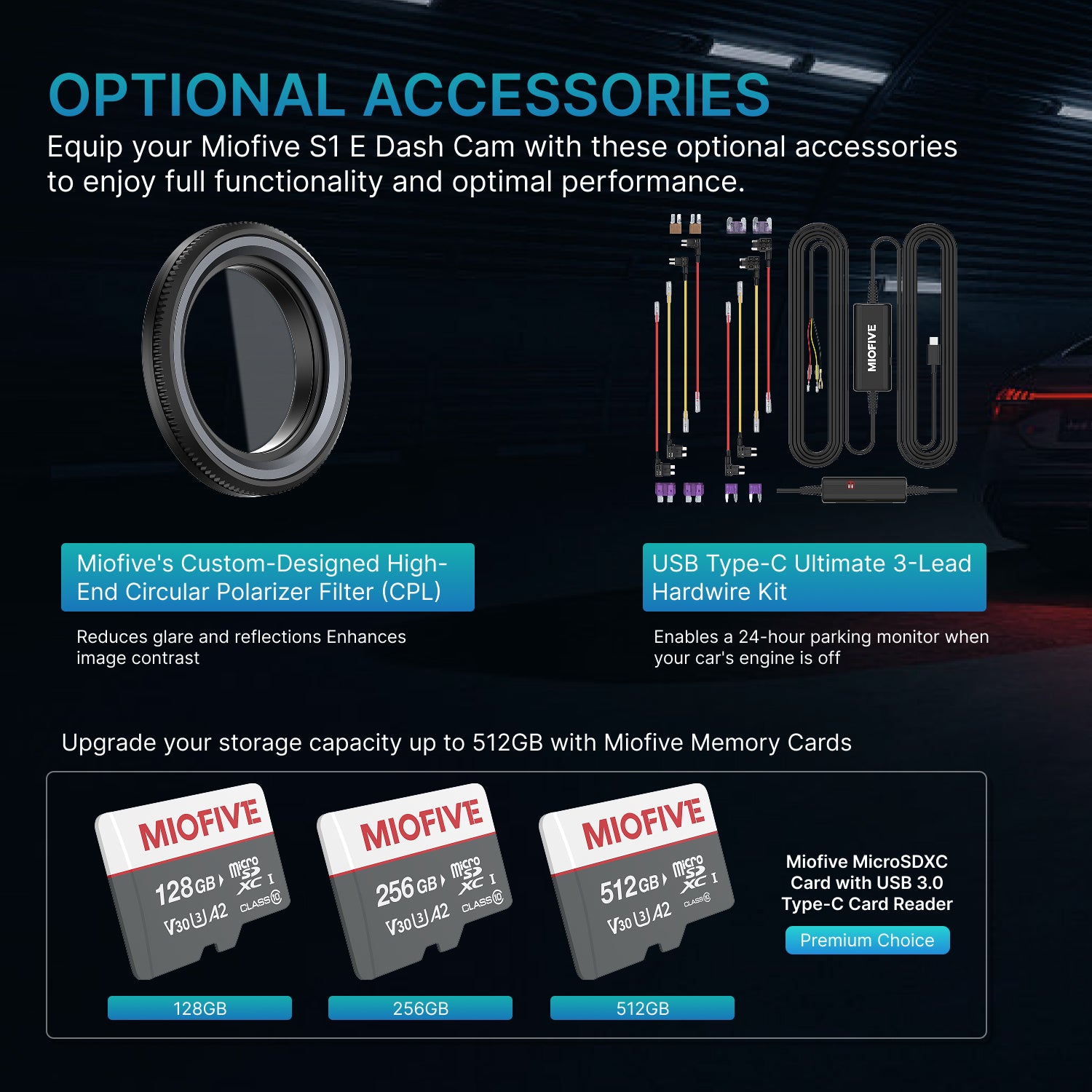 MIOFIVE Dash Cam S1 E 4K Front Dash Camera