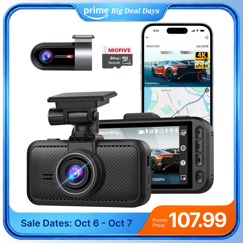 Miofive S1 Ultra Dual True 4K Front & Rear Dash Cam for Accident Evidence