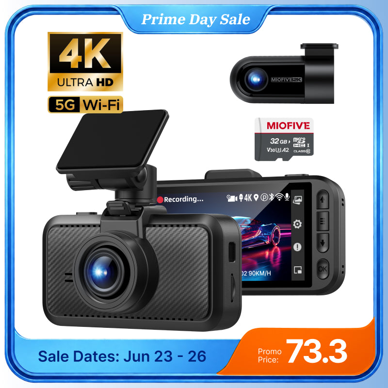 Miofive S1 Pro 4K+2K Dual Dash Cam, Supercapacitor Miofive