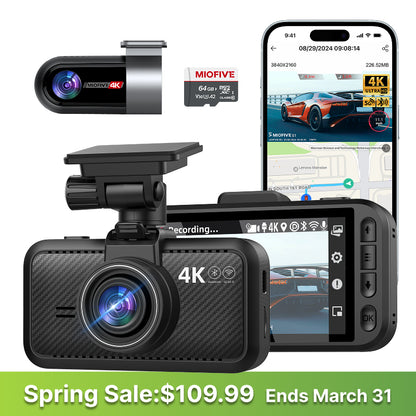 MIOFIVE Dash Cam S1 Ultra 4K+4K UHD Dual Dash Camera